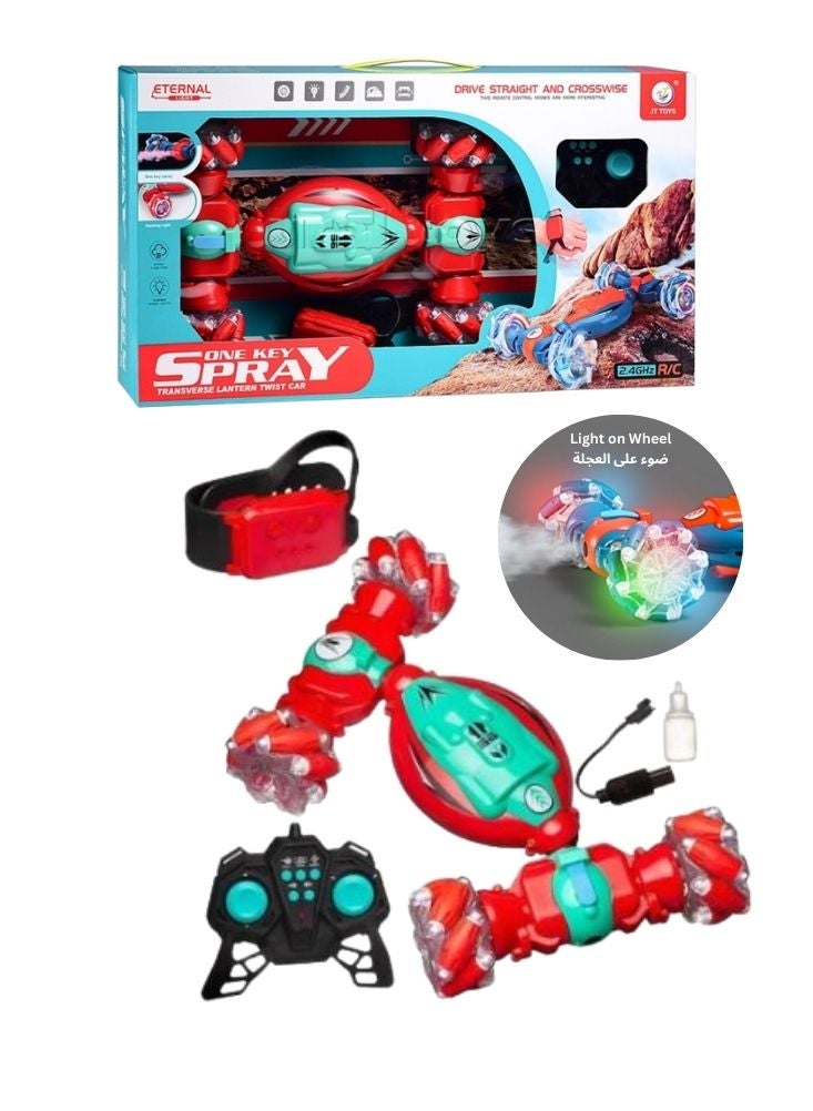 إترنال سيارة لعبة بخاخ تعمل بالتحكم عن بُعد، سيارة تدور ثلاثمائة وستون درجة، مزوّدة بأضواء مضيئة على العجلات، سيارة انزلاق قابلة لإعادة الشحن - Image 1